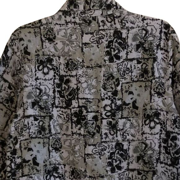 Habitat 100% Linen Button Down Shirt Womens Size L Floral Garden Girl Lagenlook - Picture 8 of 15